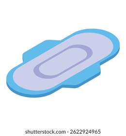 Almofada sanitária simples com asas, símbolo da higiene feminina durante a menstruação