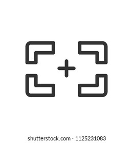 simple sanner target icon with line style use for ui ux button interface web application, startup, website, editable stroke