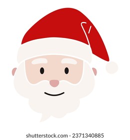 Icono facial simple de Santa Claus, vector