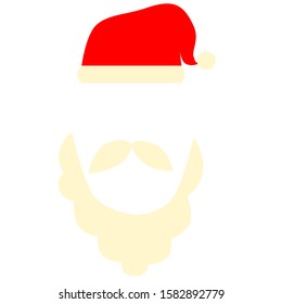 Simple santa clause symbol with transparent background and copyspace