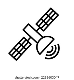 Simple satellite icon. Satellite communication. Vector.