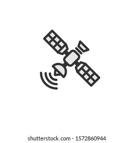 Simple satellite icon flat design 