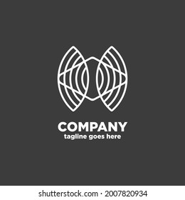 simple satellite logo with line style, for brand and company