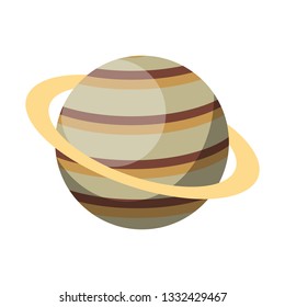 Simple Saturn design vector illustration on white background.