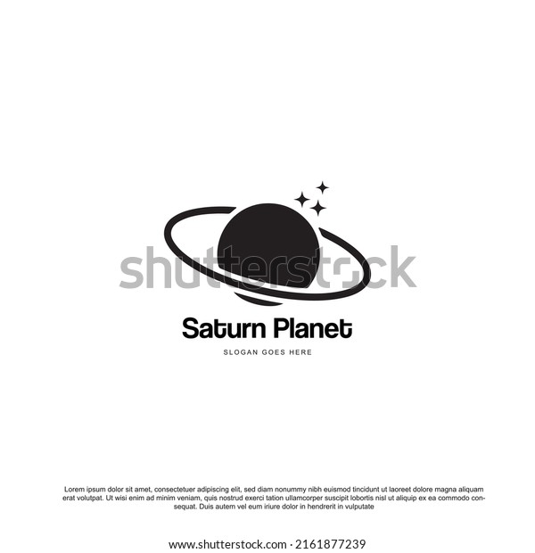 Simple Saturn with star\
logo design.