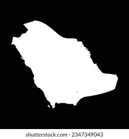 Simple Saudi Arabia Map Isolated on Black Background, can be used for business designs, presentation designs or any suitable designs.