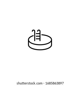 Simple of Sauna Pool Vector Line Icons. 