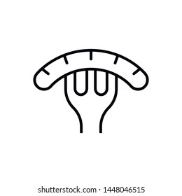 Simple sausage line icon. Stroke pictogram. Vector illustration isolated on a white background. Premium quality symbols. Vector sign for mobile app and web sites.