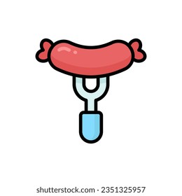 Simple Sausage lineal color icon. The icon can be used for websites, print templates, presentation templates, illustrations, etc