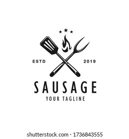 Simple Sausage Logo design template 