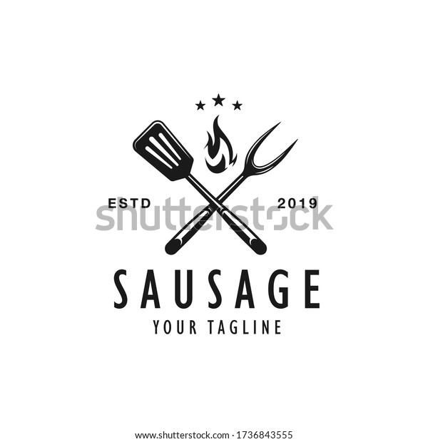 Simple Sausage Logo Design Template Stock Vector Royalty Free