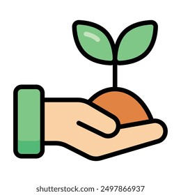 Simple Save The Plant colorful icon. The icon can be used for websites, print templates, presentation templates, illustrations, etc