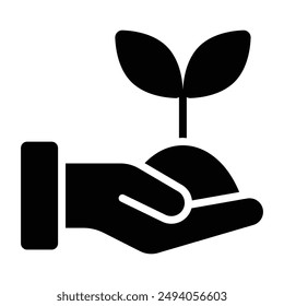 Simple Save The Plant glyph icon. The icon can be used for websites, print templates, presentation templates, illustrations, etc
