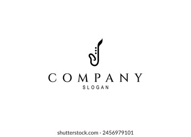 Simple saxophone music instrument logo concept