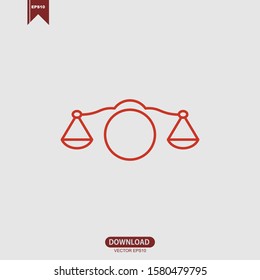 Simple scale icon law concept logo vector design