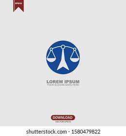 Simple scale icon law concept logo vector design