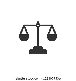 Simple scale icon in solid style design on white background. Related to business, office, lawyer, balance, website or mobile app and user interface. Vector Illustration Pixel Perfect 48x48.