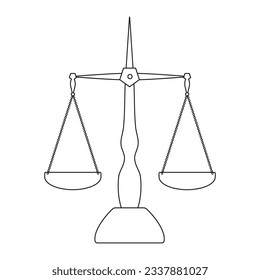 Un icono de escala simple para pesar objetos pequeños sobre un fondo blanco. Imagen vectorial.
