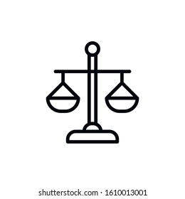 Simple scale line icon. Stroke pictogram. Vector illustration isolated on a white background. Premium quality symbol. Vector sign for mobile app and web sites.