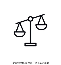 Simple scale line icon. Stroke pictogram. Vector illustration isolated on a white background. Premium quality symbol. Vector sign for mobile app and web sites.