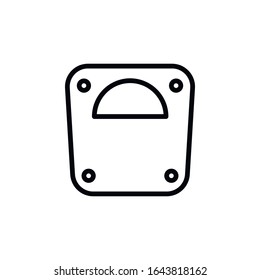 Simple scales line icon. Stroke pictogram. Vector illustration isolated on a white background. Premium quality symbol. Vector sign for mobile app and web sites.