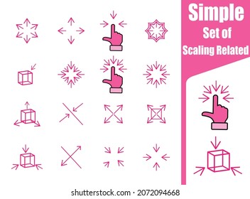 Simple Scaling Related Vector Line Icon Set Contains icons such as increase, decrease, resize