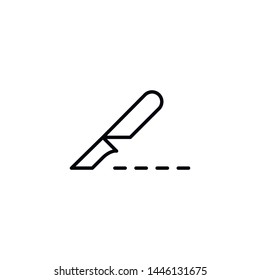 Simple scalpel line icon. Stroke pictogram. Vector illustration isolated on a white background. Premium quality symbols. Vector sign for mobile app and web sites.