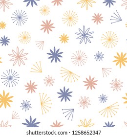 Simple scandinavian flower line vector