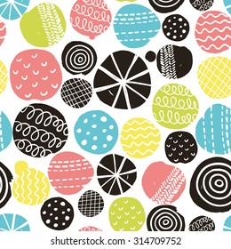 Simple scandinavian pattern. Vector illustration with cute circles.