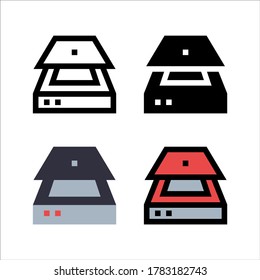 simple scanner icon design in line, solid, flat and filled lined style for business office icon, website, app and ui design. vector scanning illustration in colorful style color on white background.