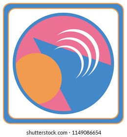 Simple scarf design with abstract circle shape and triangle