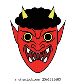 Simple scary demon face illustration