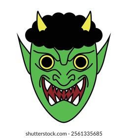 Simple scary demon face illustration