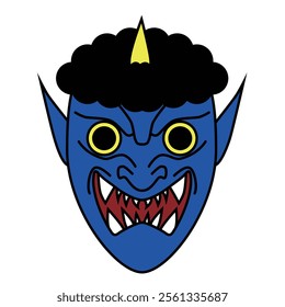 Simple scary demon face illustration