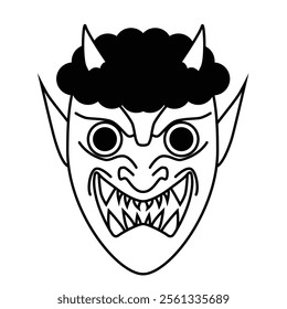 Simple scary demon face illustration