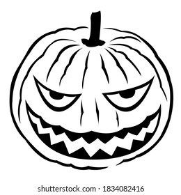 simple scary pumpkin icon for halloween