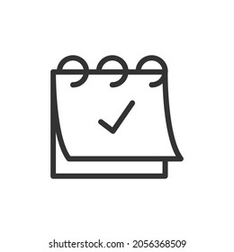 Simple schedule line icon. Premium symbol in stroke style. Design of schedule icon. Vector illustration.