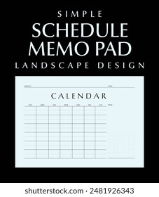 Simple Schedule Memo Pad, Landscape Design