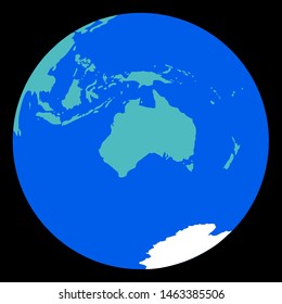 A simple, schematic image of the globe. Continents and the ocean, global concept. Vector image.