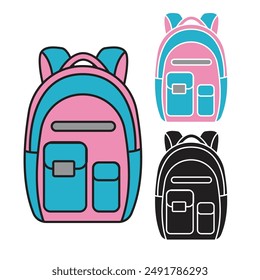 simple school backpack icon template 