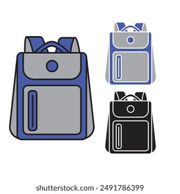 simple school backpack icon template 