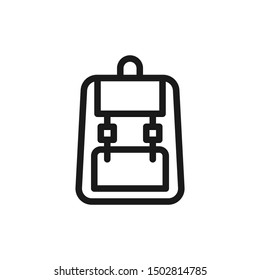 Simple school bag icons in line style design on white background. Suitable for school, stationery, website app and pattern design. Pixel Perfect 48x48. Vector illustration EPS 10.