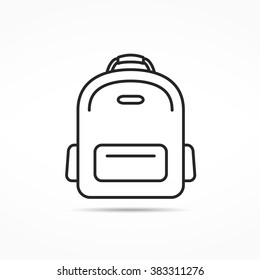 Simple school bag line icon, vector eps10 illustration