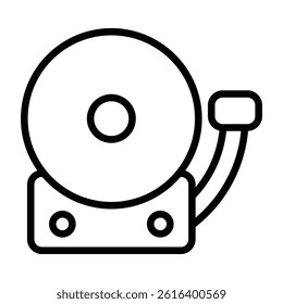 Simple School Bell outline icon. The icon can be used for websites, print templates, presentation templates, illustrations, etc	