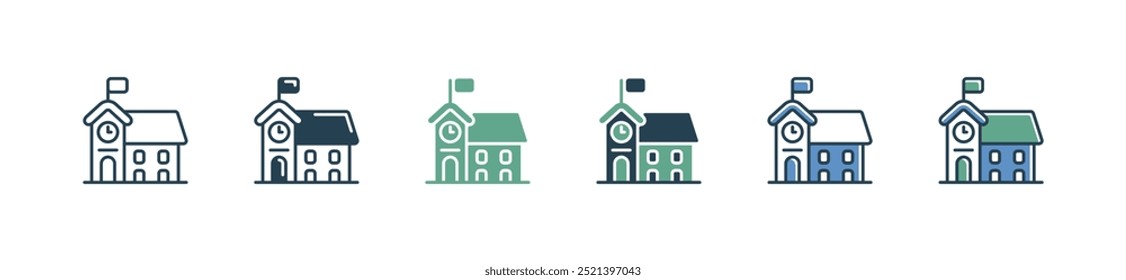 simple school building icon vector education academy architecture signs illustration