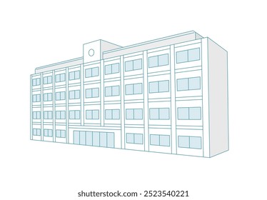 Ilustración de edificio de escuela simple escuela secundaria secundaria