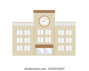 Material simple de la ilustración del edificio escolar