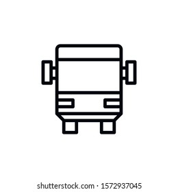 Simple school bus line icon. Stroke pictogram. Vector illustration isolated on a white background. Premium quality symbol. Vector sign for mobile app and web sites.