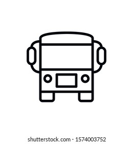 Simple school bus line icon. Stroke pictogram. Vector illustration isolated on a white background. Premium quality symbol. Vector sign for mobile app and web sites.