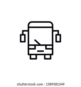 Simple school bus line icon. Stroke pictogram. Vector illustration isolated on a white background. Premium quality symbol. Vector sign for mobile app and web sites.